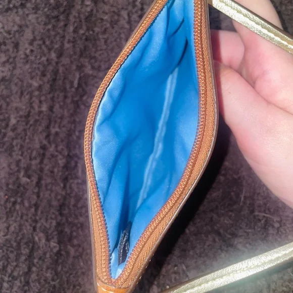 Coach Tattersall Canvas Wristlet in Multi-Color with Brown Leather Trim - Picture 7 of 8